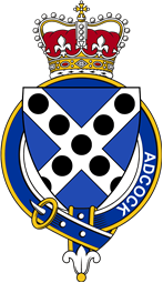 Families of Britain Coat of Arms Badge for: Adcock (England)