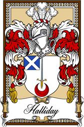 Scottish Coat of Arms Bookplate for Halliday
