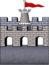 Bridge of 3 Arches with Tower-Flagged