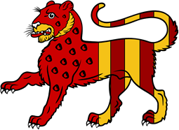 Leopard Passant Per Pale Paly