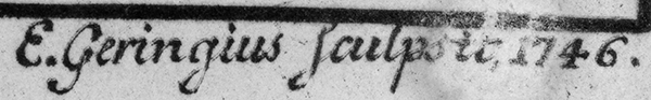 E.Geringius Sculpsit 1746
